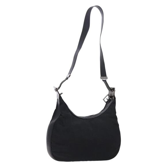 GUCCI Shoulder Bag Nylon Leather Black Silver 001 001 - Picture 1 of 12